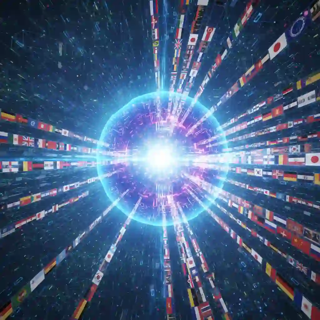 Illustration of AI batch processing power handling hundreds of videos and multiple languages simultaneously, compared to human subtitling translation services requiring coordination, demonstrating scalable workflows for global content libraries and high-volume localization needs.