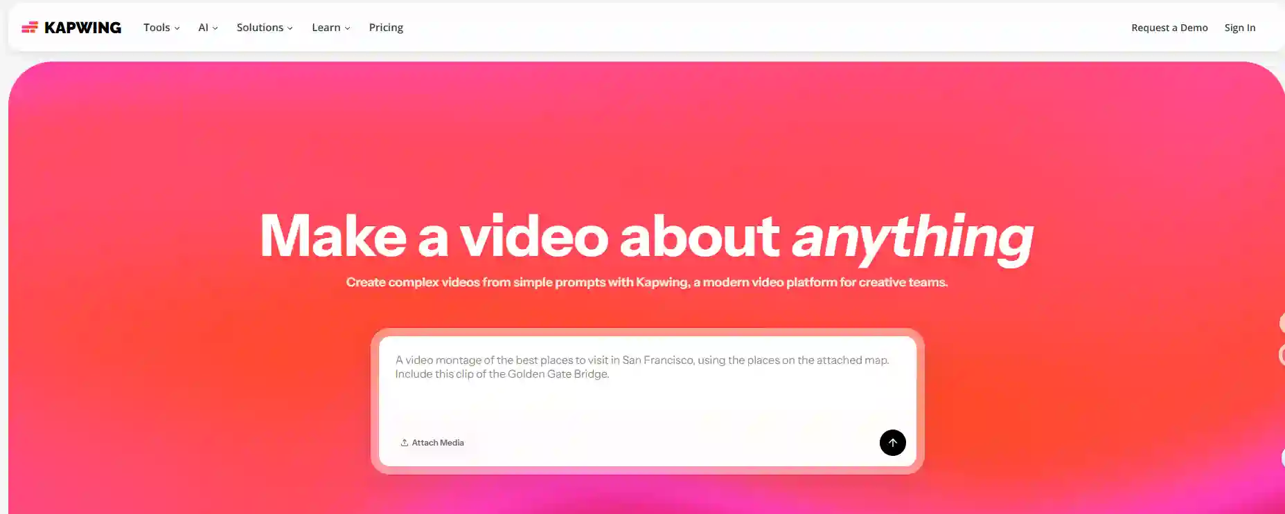 Kapwing video editor interface.