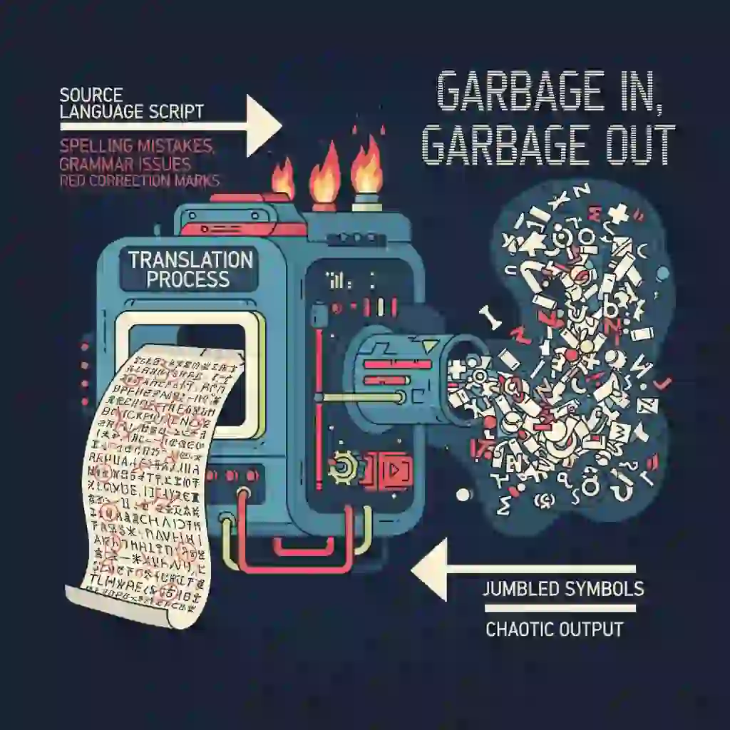 Editor meticulously proofreading a source language script on a tablet to prevent ambiguity and errors, laying a strong foundation for accurate translation and subtitling and minimizing disputes in professional localization workflows.