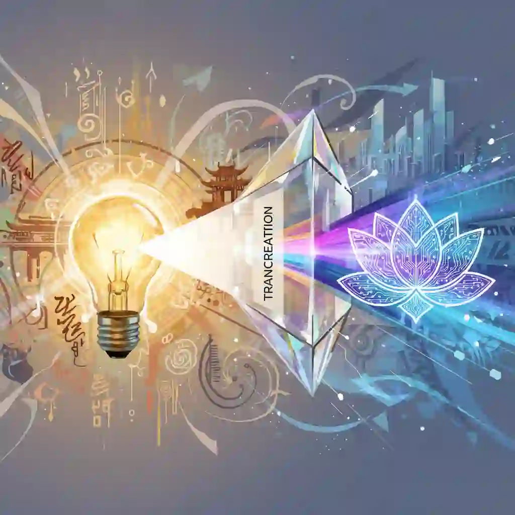 Two speech bubbles with flags symbolizing cultural adaptation, emphasizing transcreation beyond literal words to achieve effective translation and subtitling that resonates with target audiences and preserves intent.