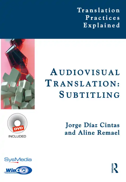 Cover-style visual representing the definitive masterclass textbook on audiovisual translation subtitling, emphasizing theory, practice, industry guidelines, and the structured pathway from novice skills to professional, production-ready subtitling expertise.