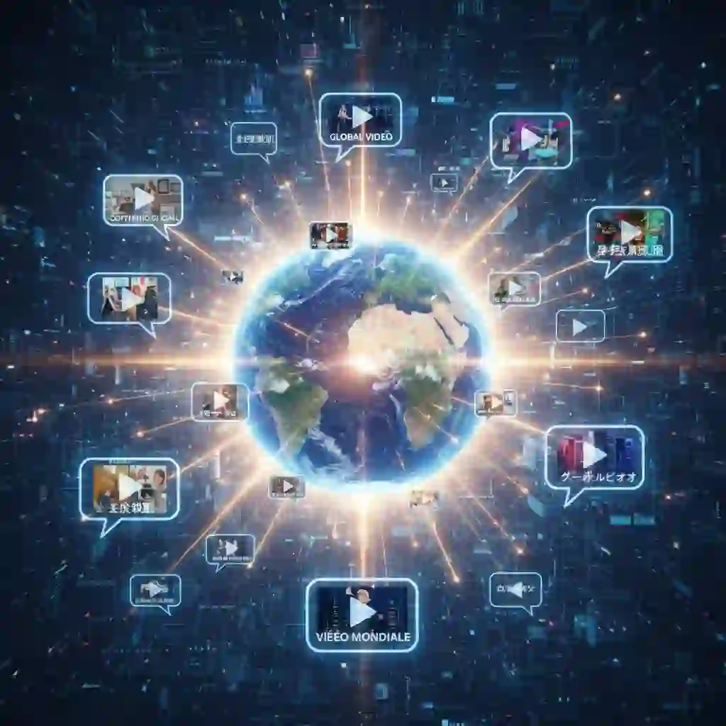 A remote workstation optimized for a subtitle translator job, with headphones, timing software, bilingual notes, and a calm setup supporting accurate captions, translation quality, and professional video localization workflows.