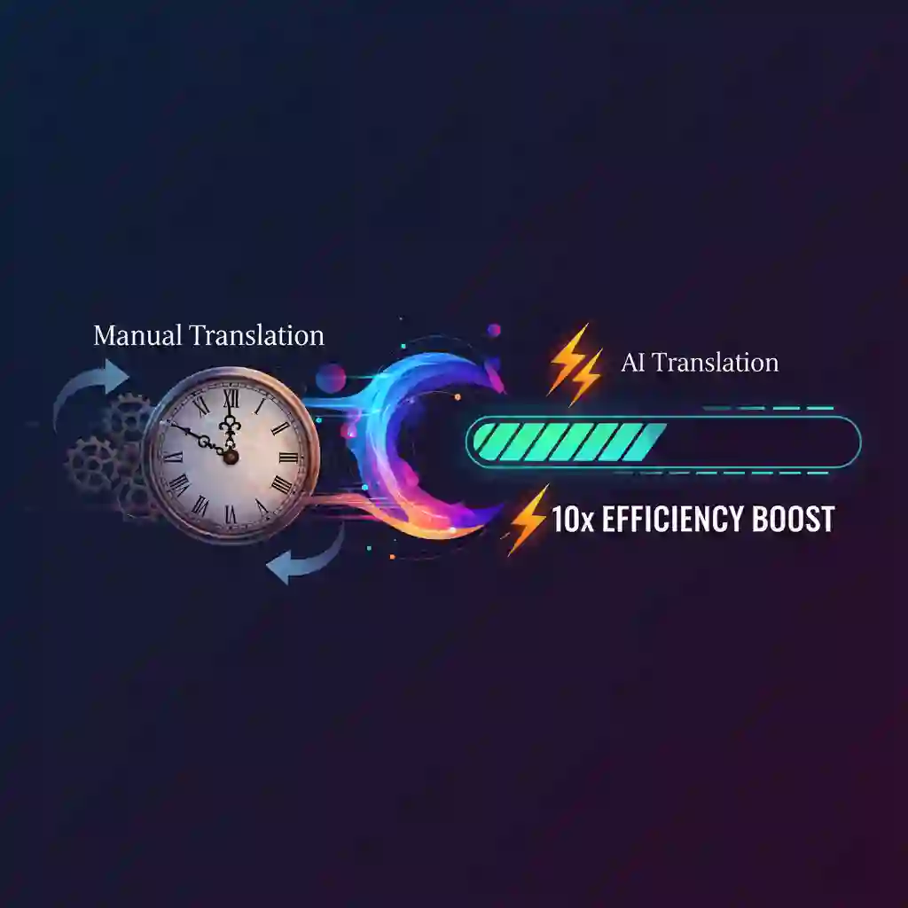Side-by-side comparison showing manual processes versus the efficiency of a free ai subtitle translator, highlighting time savings, fewer errors, and streamlined steps for translating subtitles at scale.