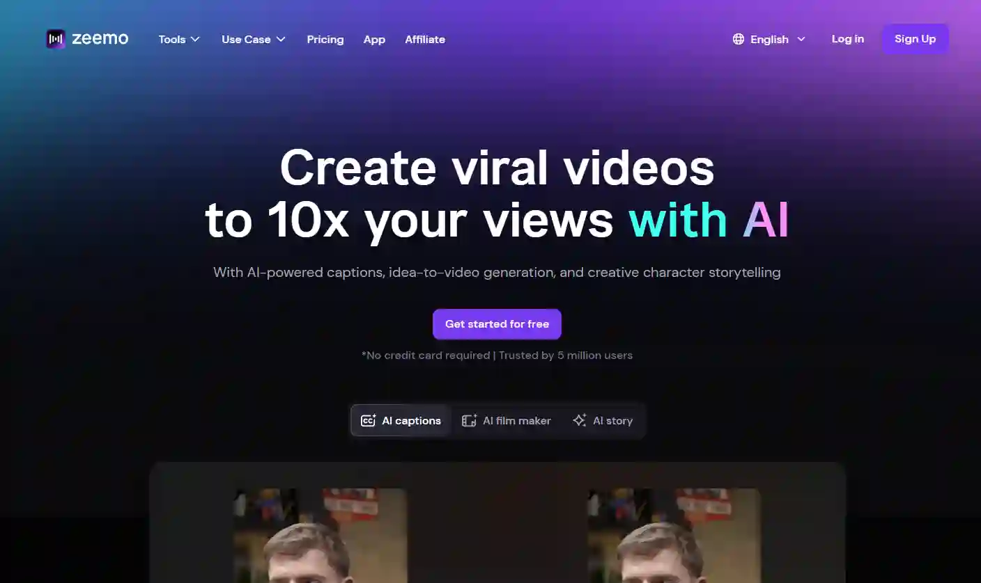 The Zeemo AI app interface demonstrating its automated speech-to-text capabilities, which can generate and translate subtitle srt files from video audio automatically, saving creators hours of manual work.