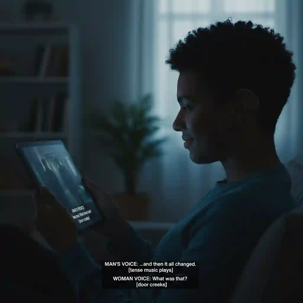 Inclusive subtitling practices in translation and subtitling services for hearing-impaired audiences, adding sound effect cues, speaker identification, and context markers to deliver complete, accessible storytelling.