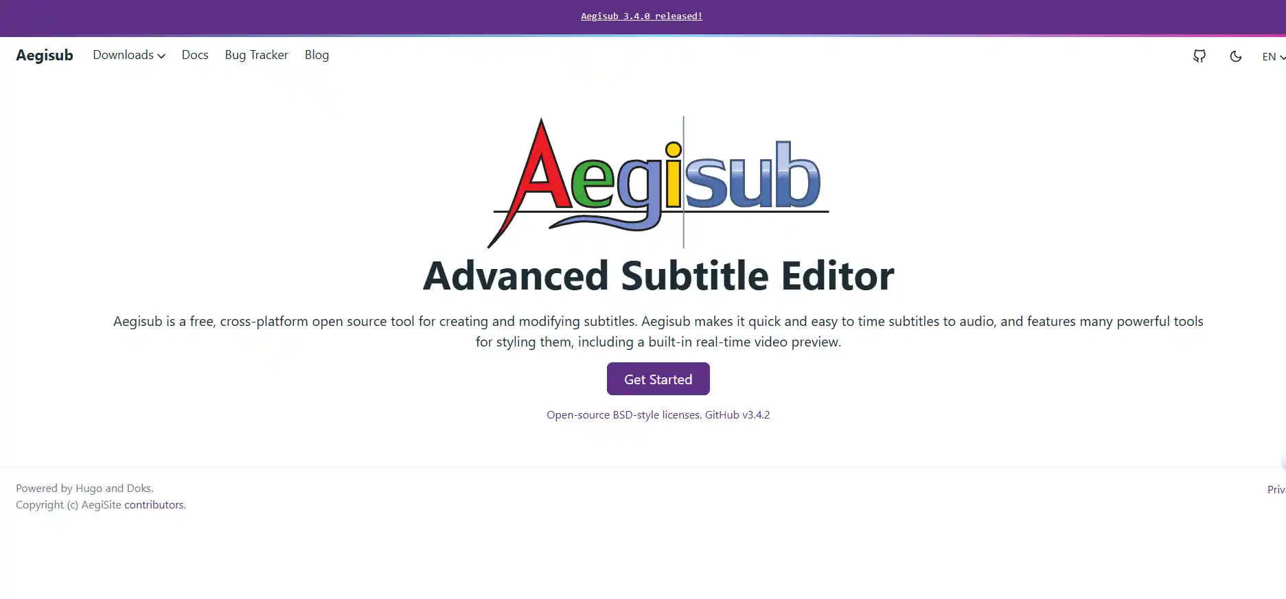 Aegisub software interface for advanced translation and subtitling services, offering rich styling, ASS format support, and dynamic typography capabilities favored by film and anime communities.