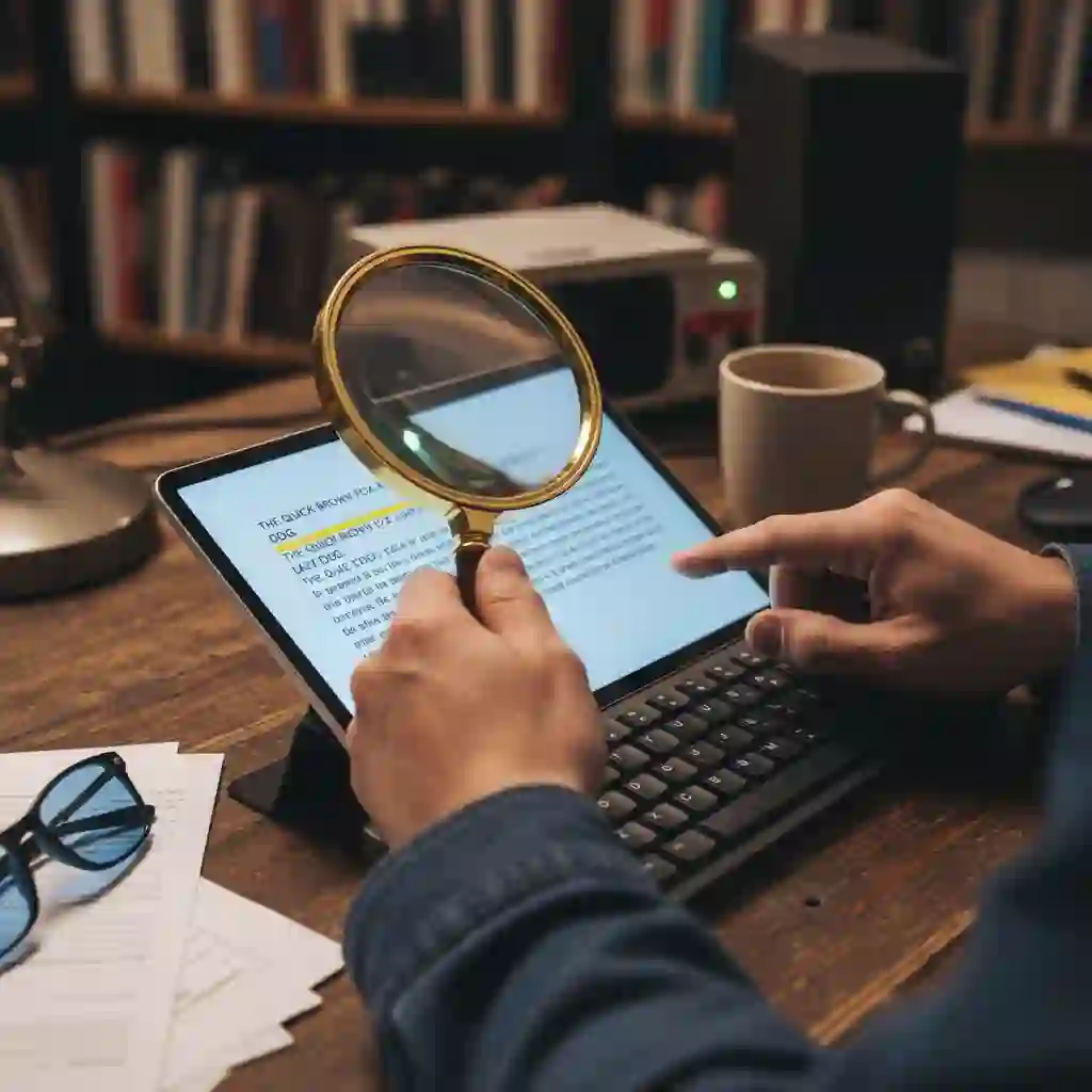 Photo illustrating human proofreading in translation and subtitling services to ensure 99.9 percent accuracy, catching nuance, tone, idioms, and context that automated systems miss, elevating multilingual video experiences and protecting brand credibility.