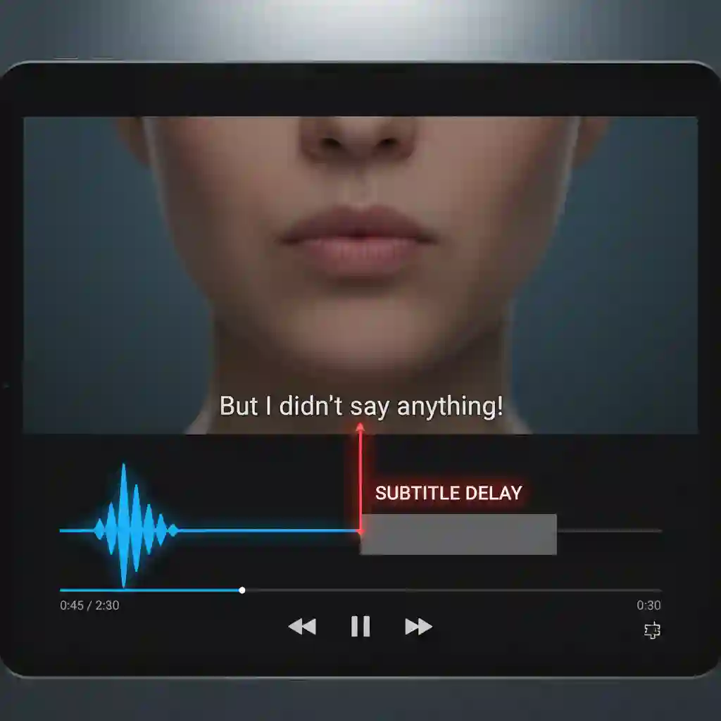 Timeline visualization emphasizing precise subtitle timing in translation and subtitling services, showing millisecond-level synchronization to speech, preventing lag, and maintaining professional quality across films, streaming, and social media videos.