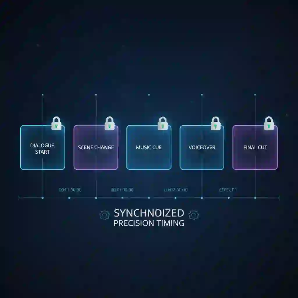 Close-up of SRT timecodes used when ai translate subtitles, demonstrating exact in/out timestamps that maintain subtitle synchronization, preventing audio-visual mismatch and preserving the viewer’s reading rhythm during multilingual translation.