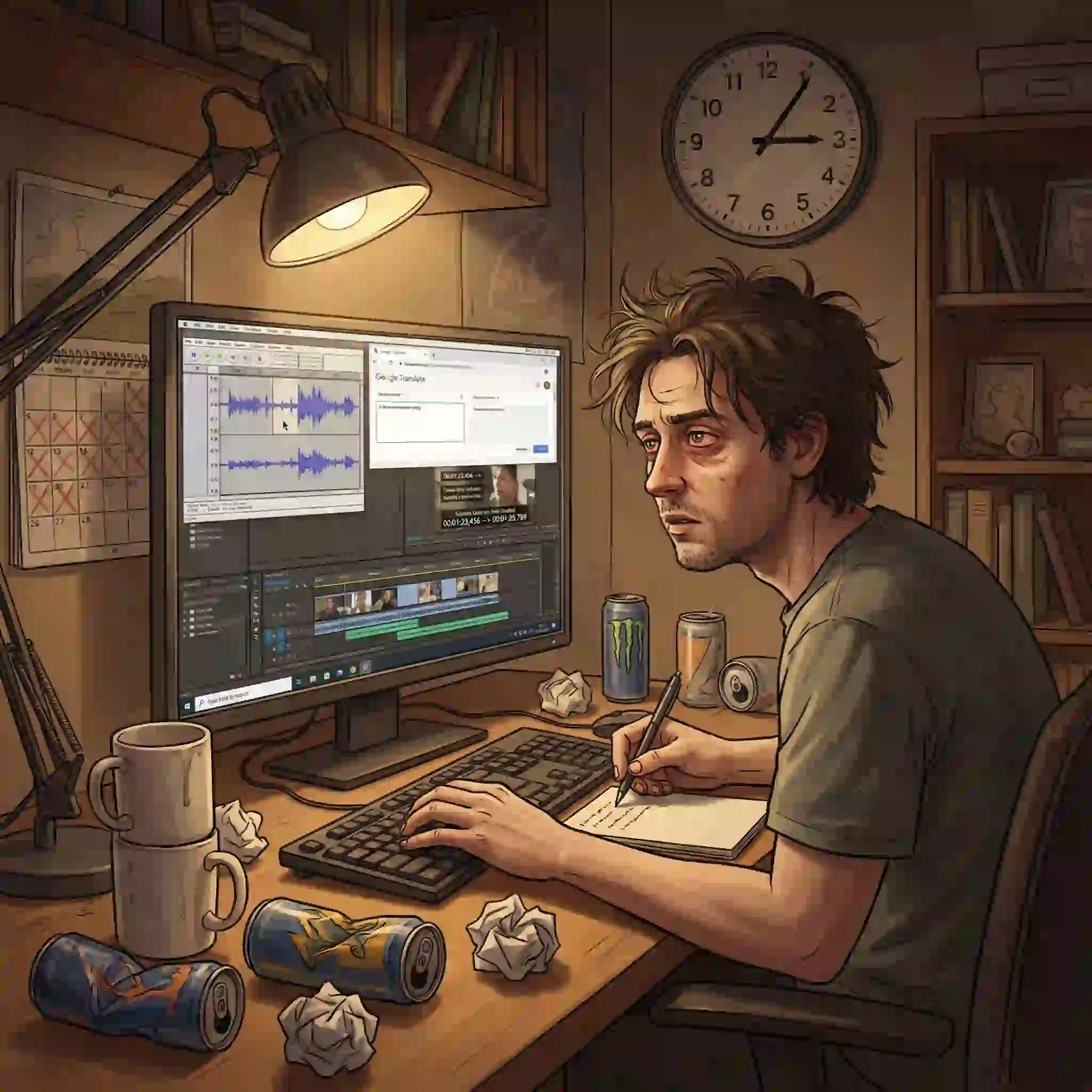 Illustrating the agony of manual translation and timing when you are trying to figure out how to add chinese subtitles on rednote