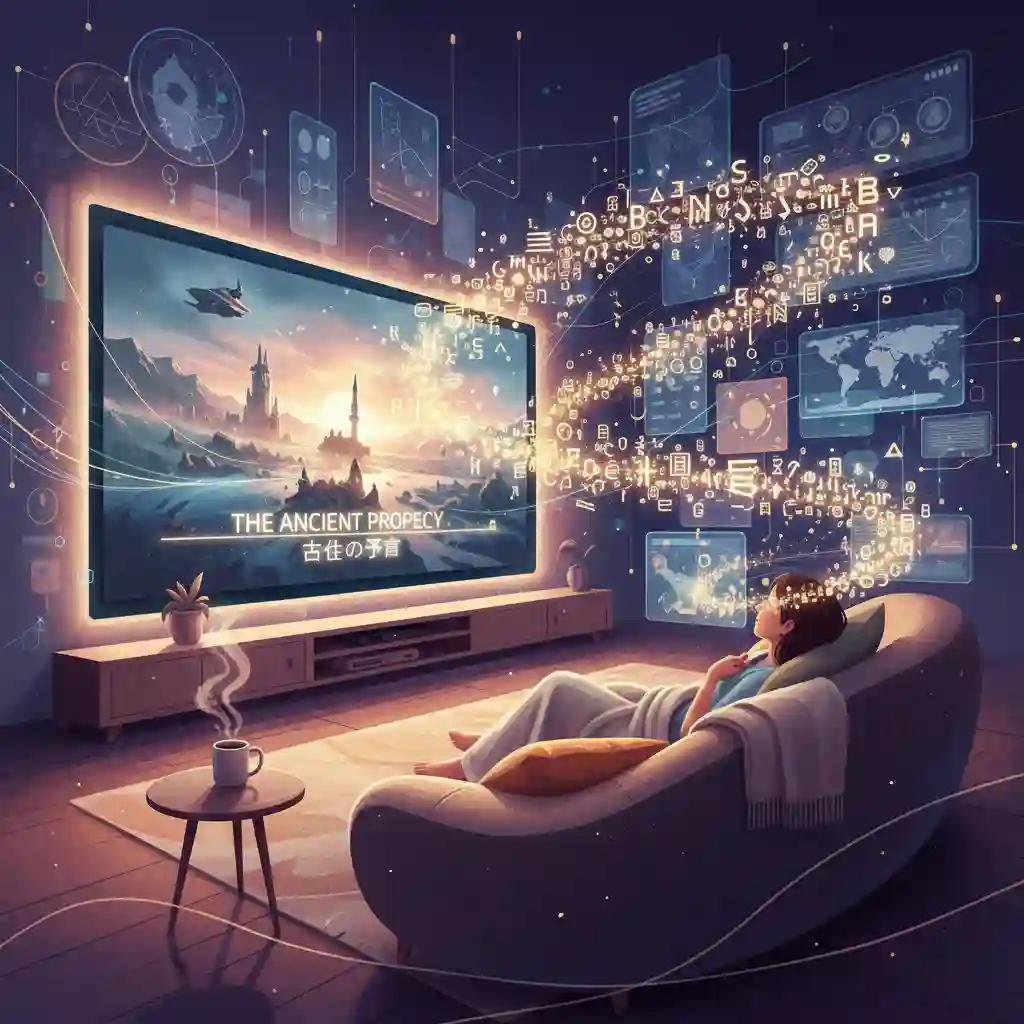 A close-up view of the user interface displaying netflix double subtitles, where both English and target language captions appear simultaneously on screen, helping learners understand dialogue and context instantly without pausing the video.