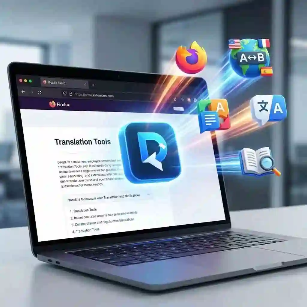 Display of the Google Translate extension interface in Firefox, providing a familiar pop-up experience to translate page in mozilla that mimics the seamless functionality found in the Chrome browser